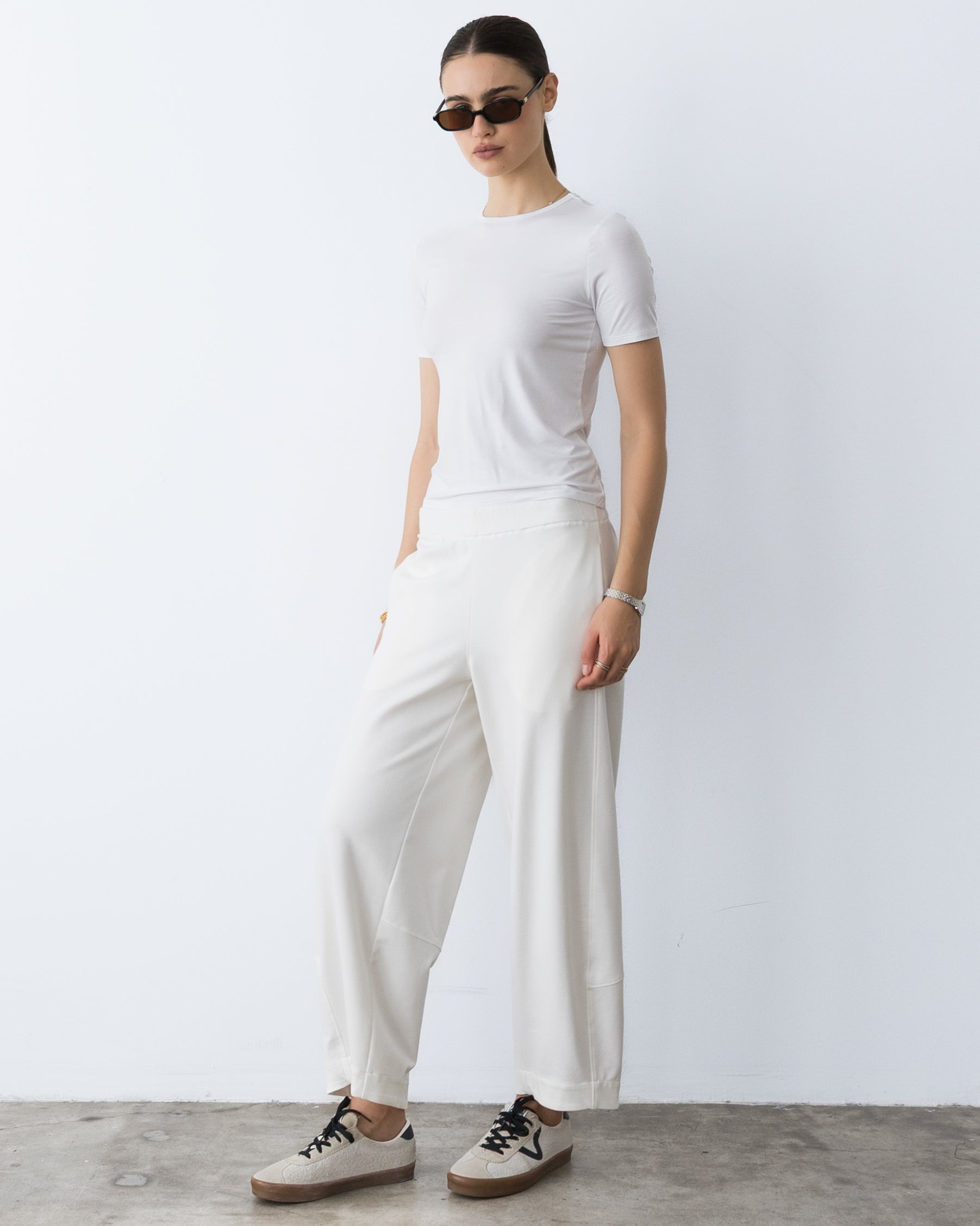 Off-White Ponte Knit Barrel Pant
