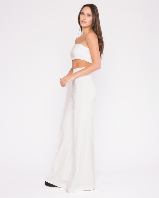 Off-White Ponte Knit Bandeau Top