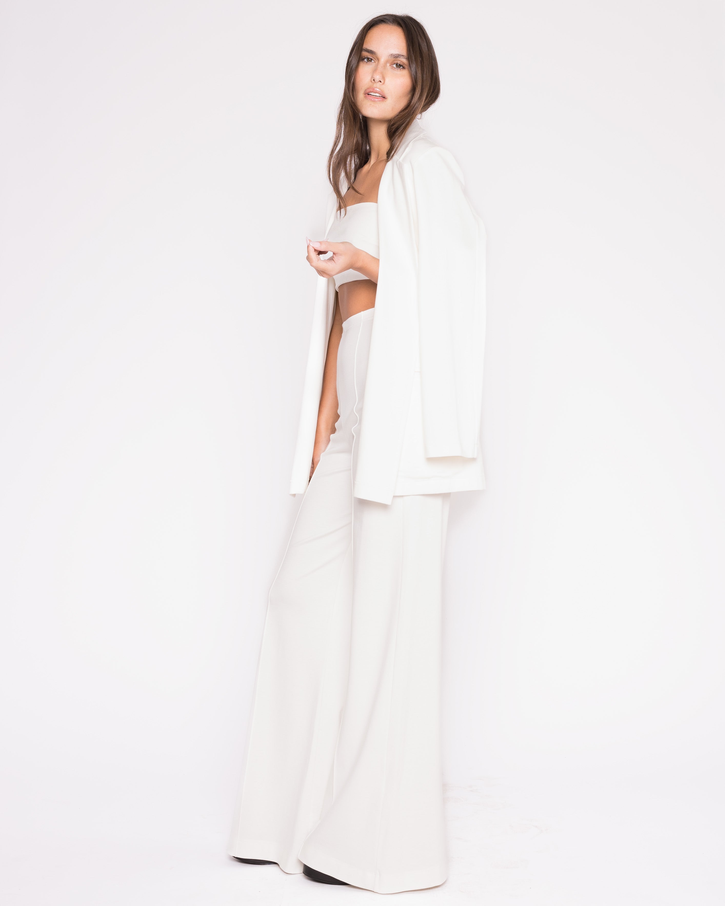 Off-White Ponte Knit Fitted Blazer