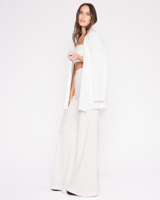 Off-White Ponte Knit Fitted Blazer