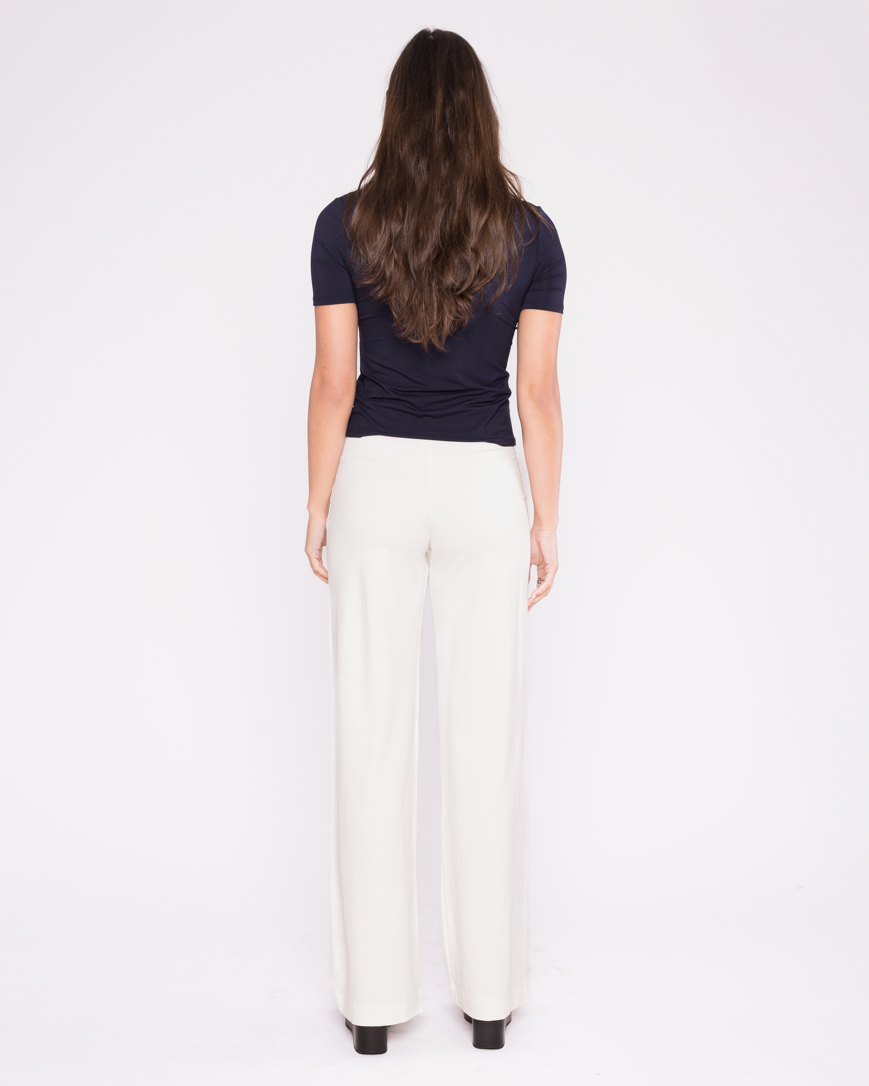 Off-White Ponte Knit Straight Leg Pant