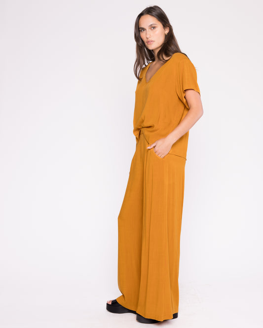 Saffron Linen Blend Yacht Pant