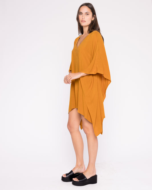 Saffron Linen Blend Short Caftan