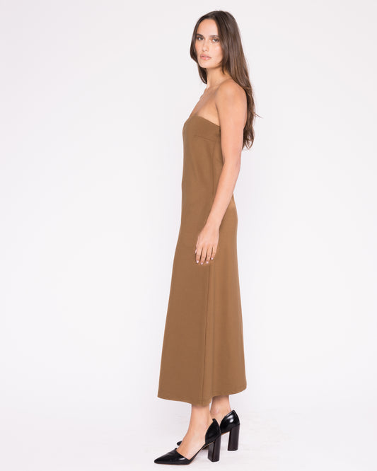 Camel Ponte Knit Perfect Dress