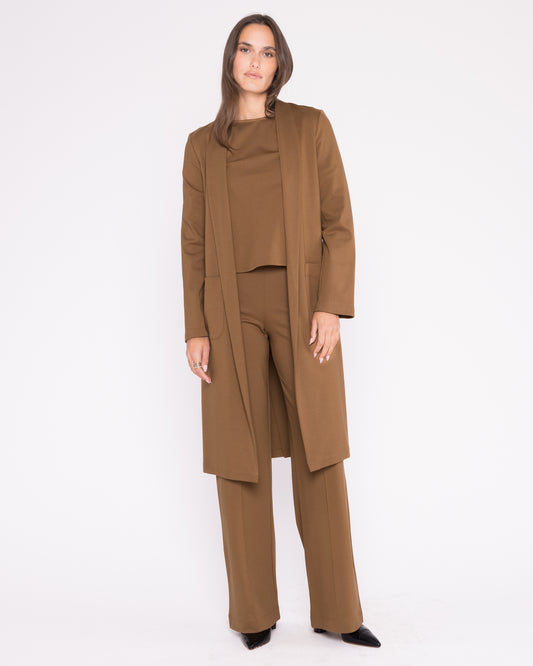 Camel Ponte Knit Smoking Jacket