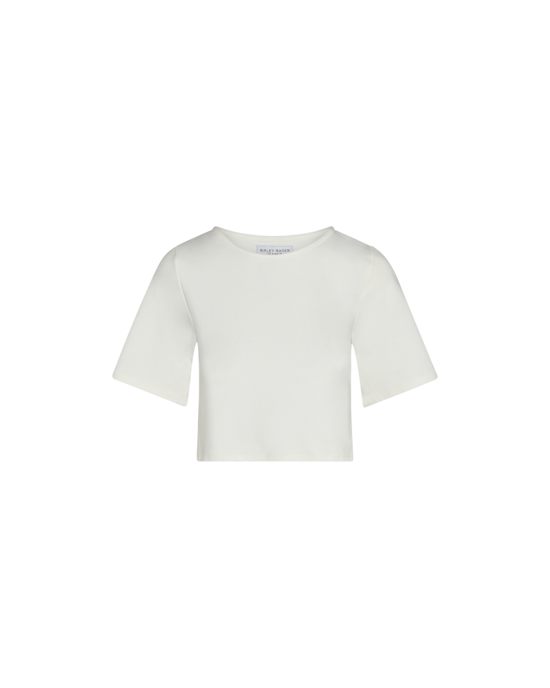 Off-White Ponte Knit Short Sleeve Top | Ripley Rader