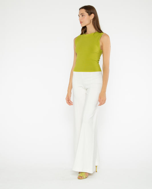 Lime Fitted Rib Tank Top