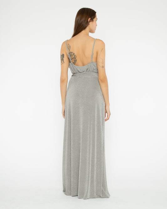 Silver Slinky Slip Top