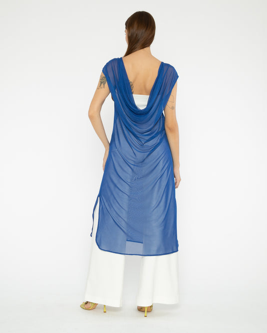 Cobalt Mesh Column Dress