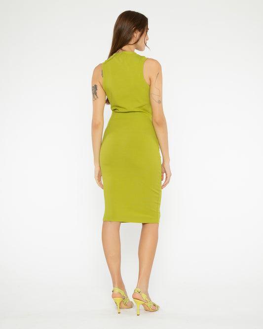 Lime Rib Tank Midi Dress