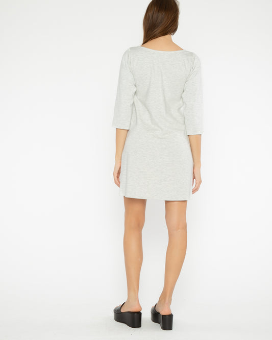 Heather Grey Ponte Knit A-Line Dress