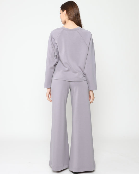 Silver Scuba Wide Leg Pant