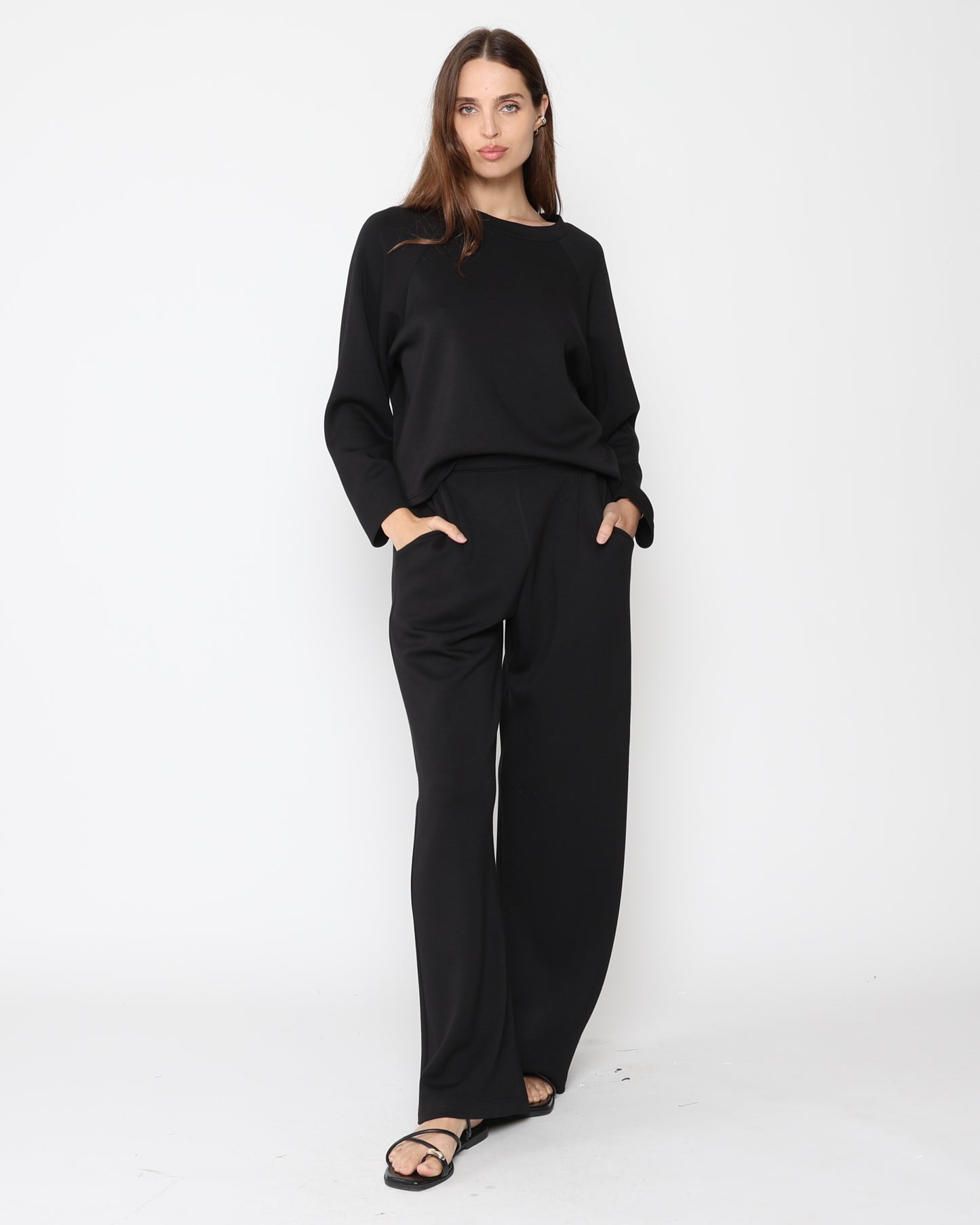 Black Scuba Raglan Top