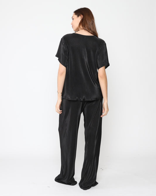 Black Micropleat Lounge Tank