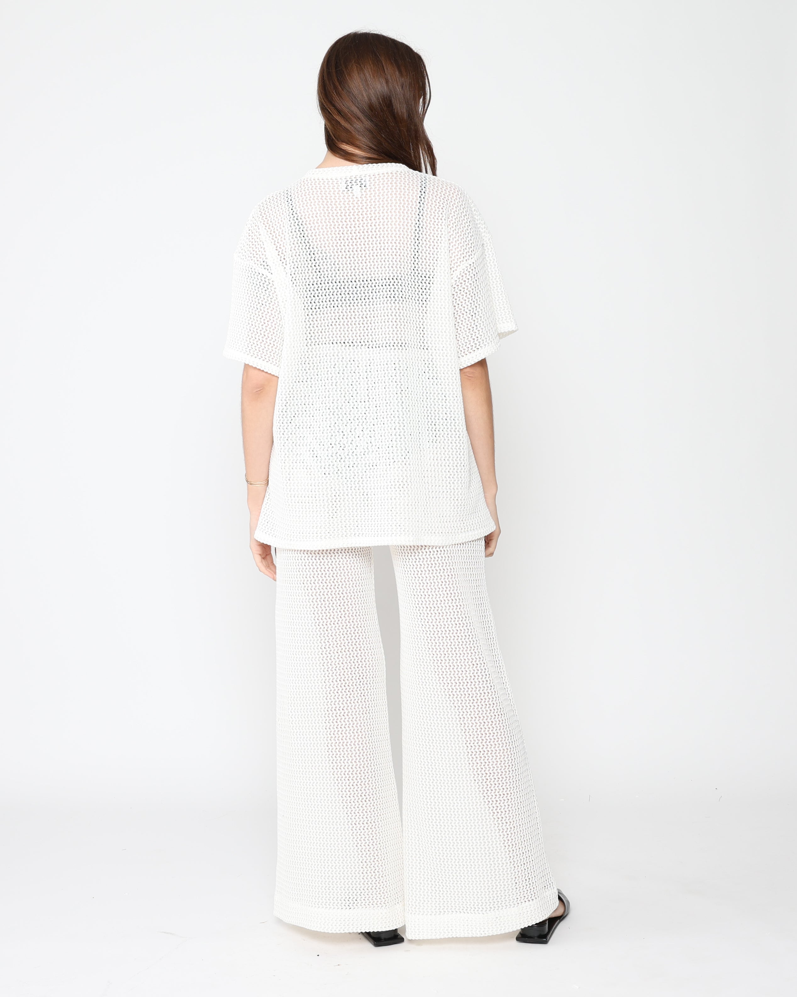 Ivory Fishnet Big Shirt