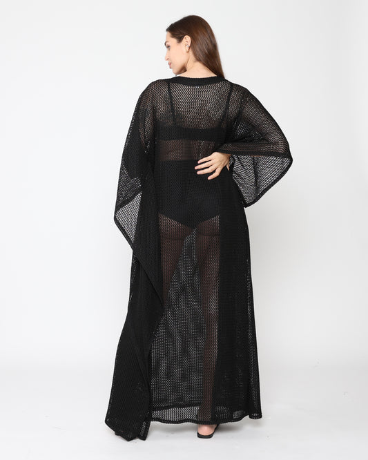 Black Fishnet Caftan