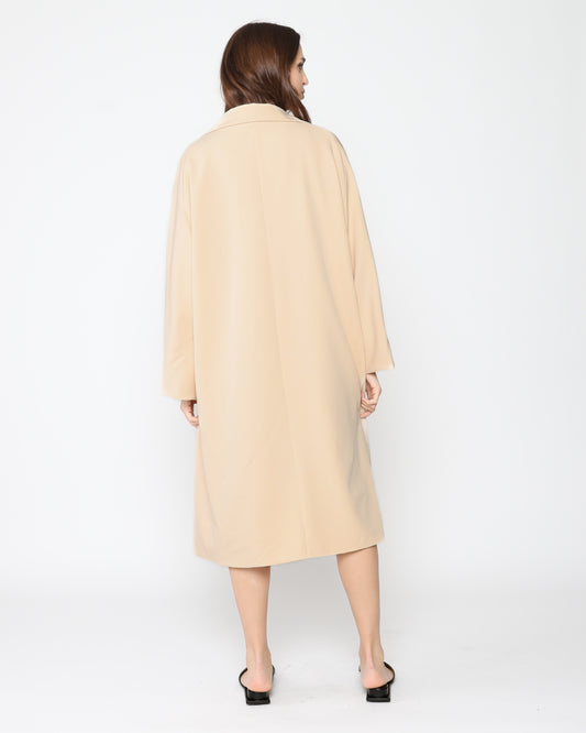 Oatmeal Crepe Overcoat