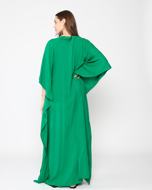 Kelly Green Linen Blend Caftan