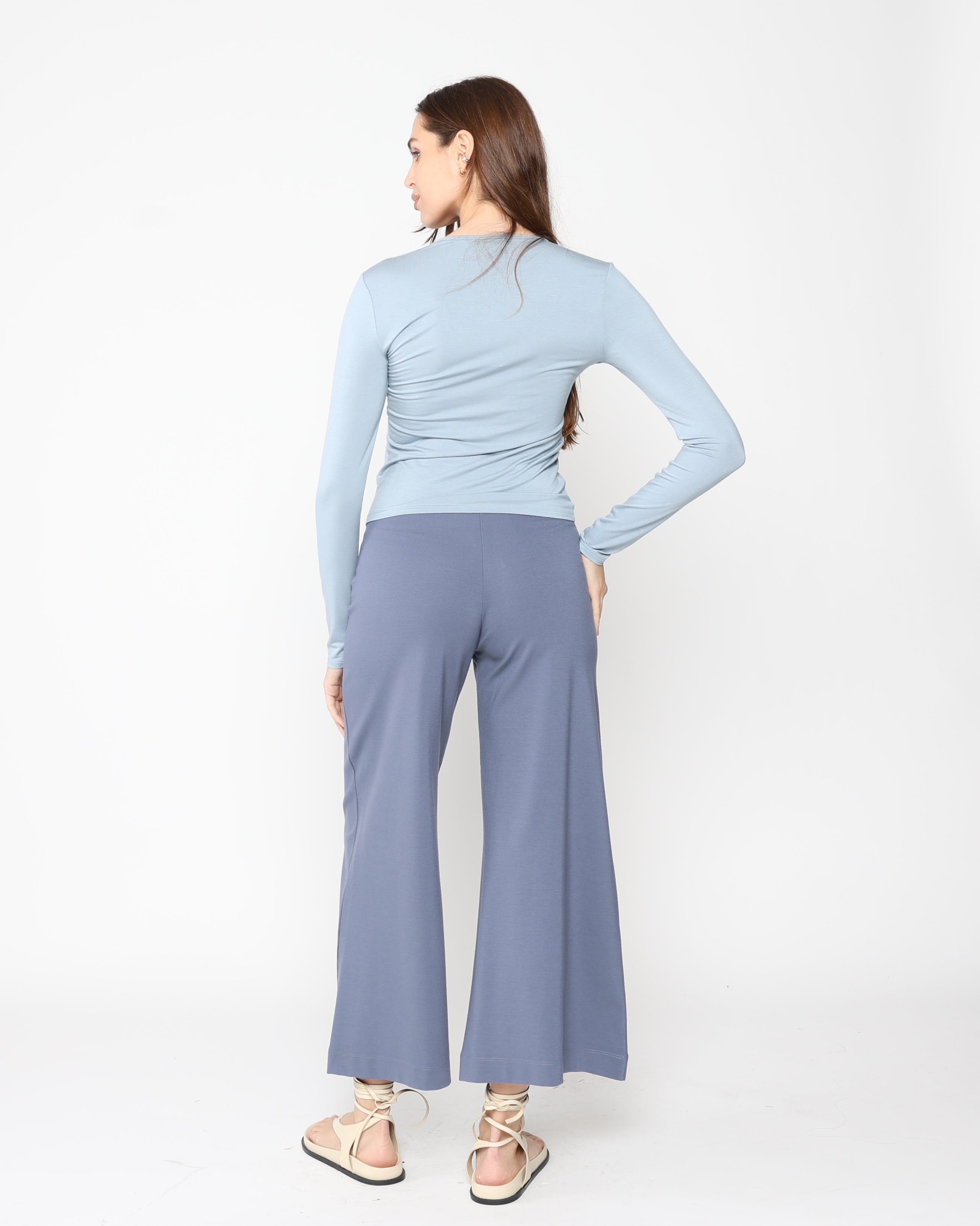 Chambray Modal Fitted Long Sleeve Tee