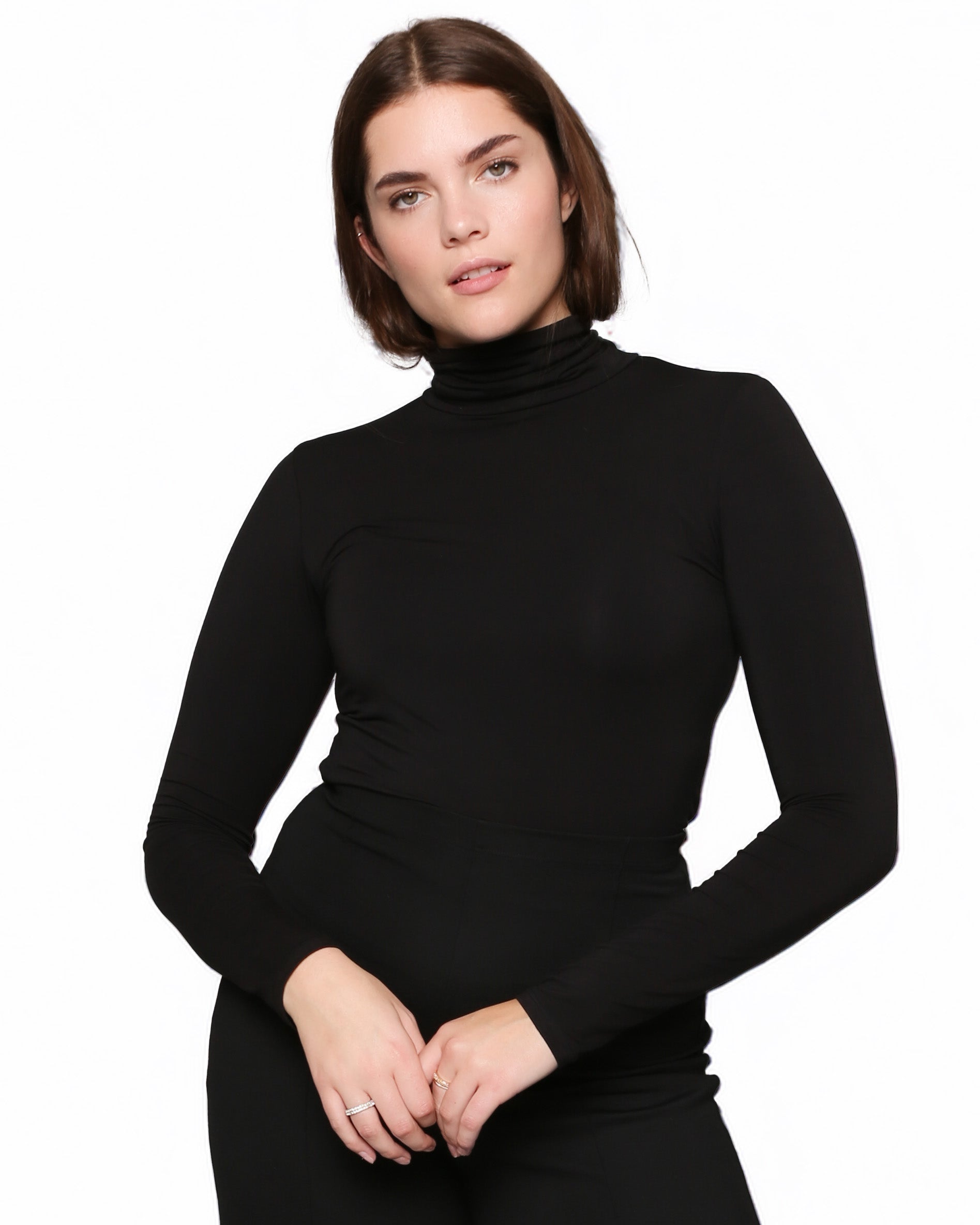 Black Modal Turtleneck