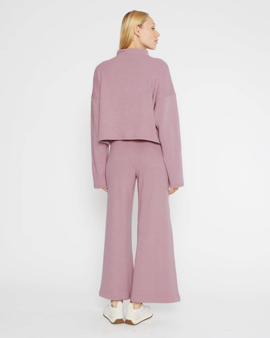 Lilac Sweater Knit Funnel Neck Top