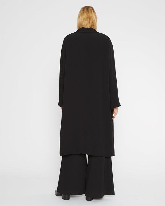 Black Crepe Overcoat
