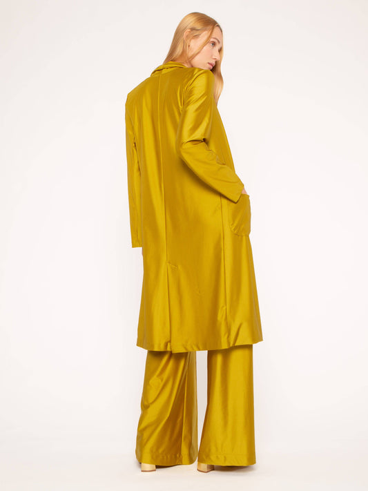 Chartreuse Sateen Stretch Smoking Jacket