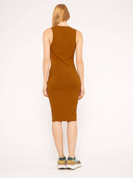 Copper Rib Tank Midi Dress