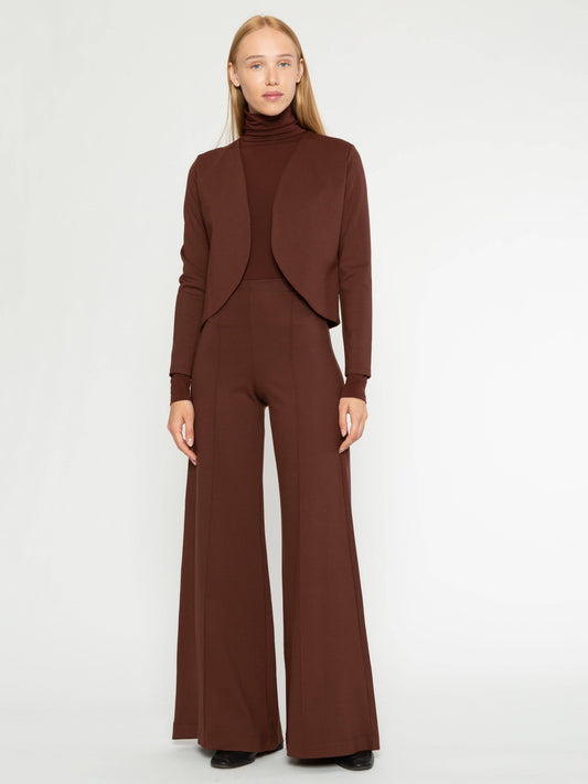 Chocolate Ponte Knit Bolero
