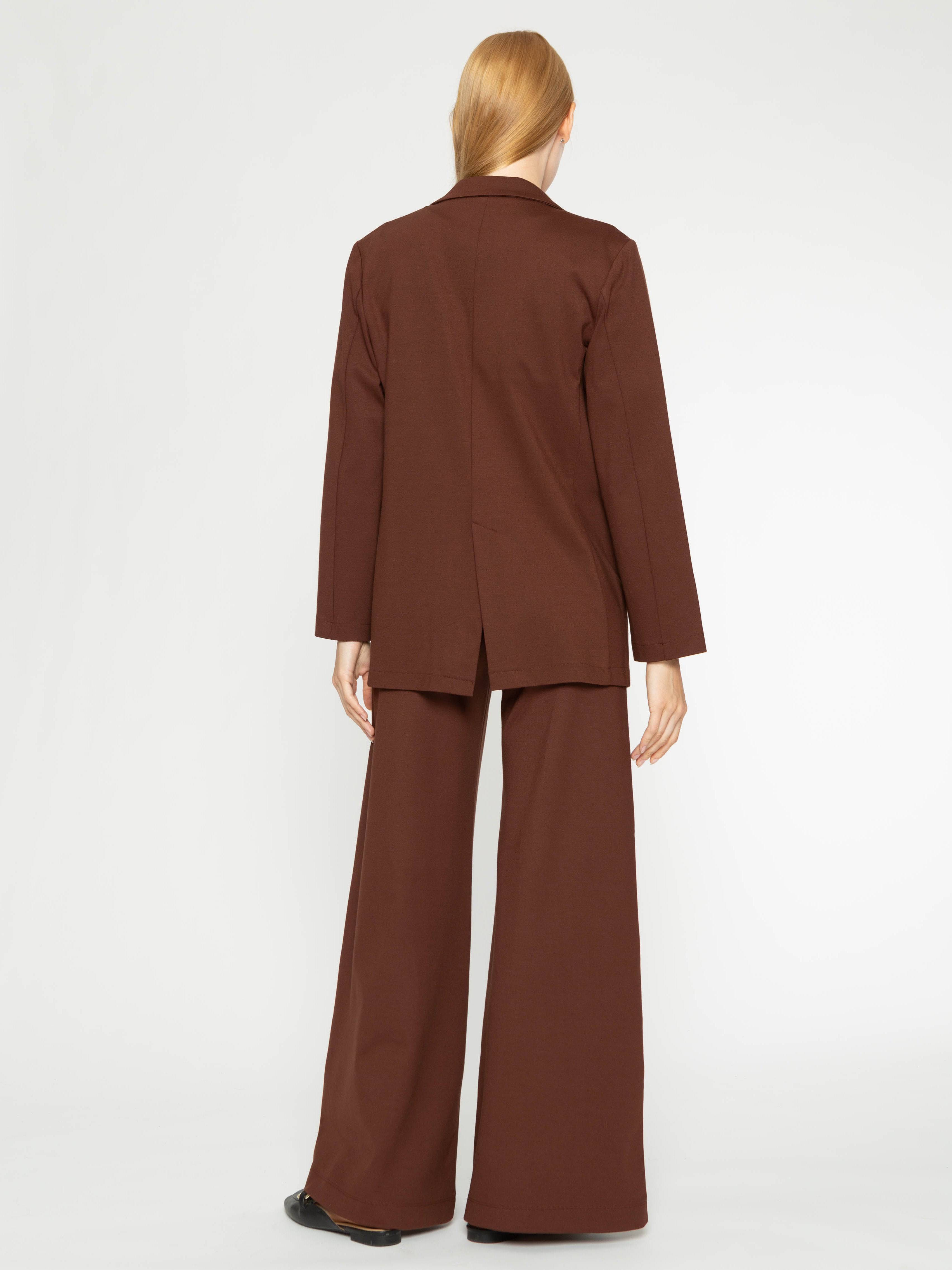 Chocolate Ponte Knit Oversized Blazer | Ripley Rader