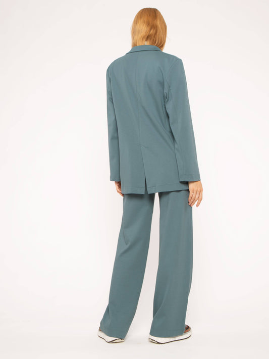 Sea Blue Ponte Knit Oversized Blazer