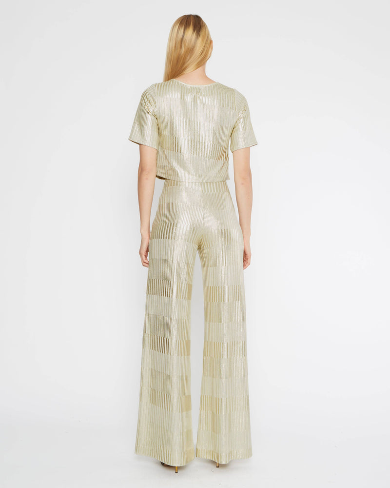 Foil Metallic Wide Leg Pant Ripley Rader