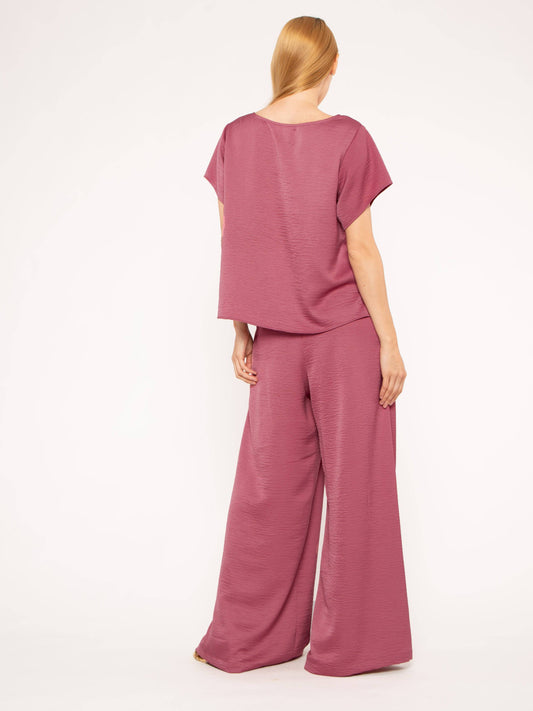 Mulberry Satin Crepe Yacht Pant