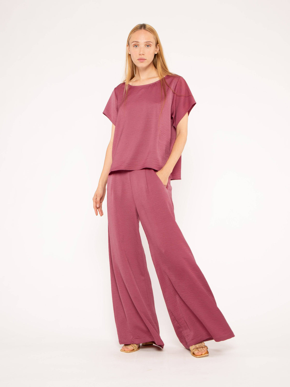Mulberry Satin Crepe Yacht Pant