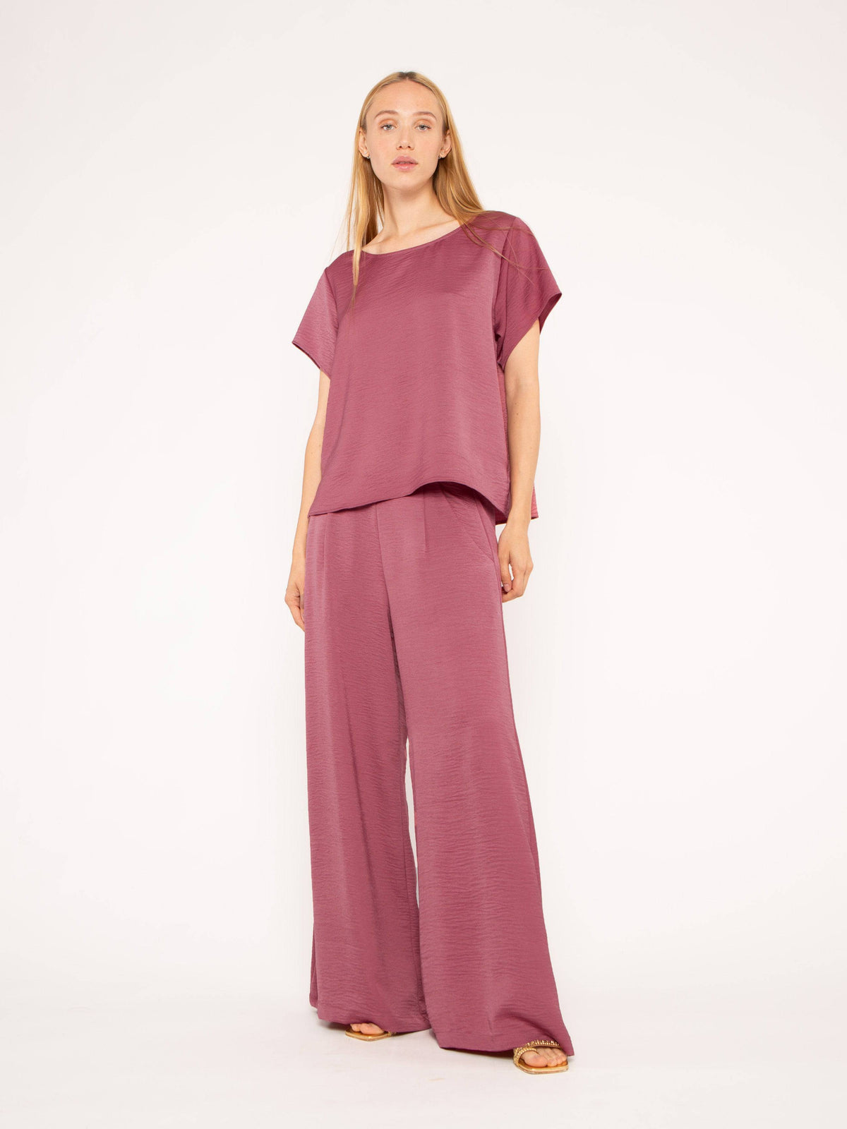 Mulberry Satin Crepe Yacht Pant