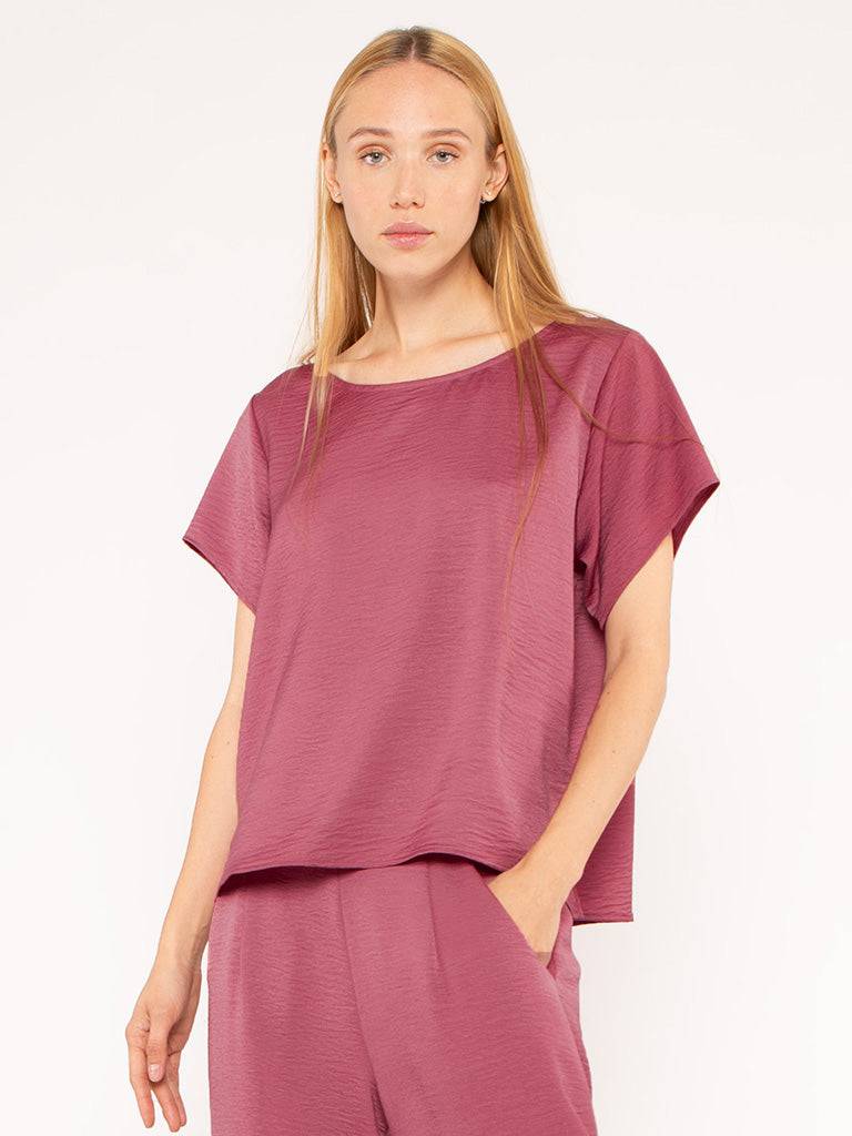 Mulberry Satin Crepe Everyday T-Shirt
