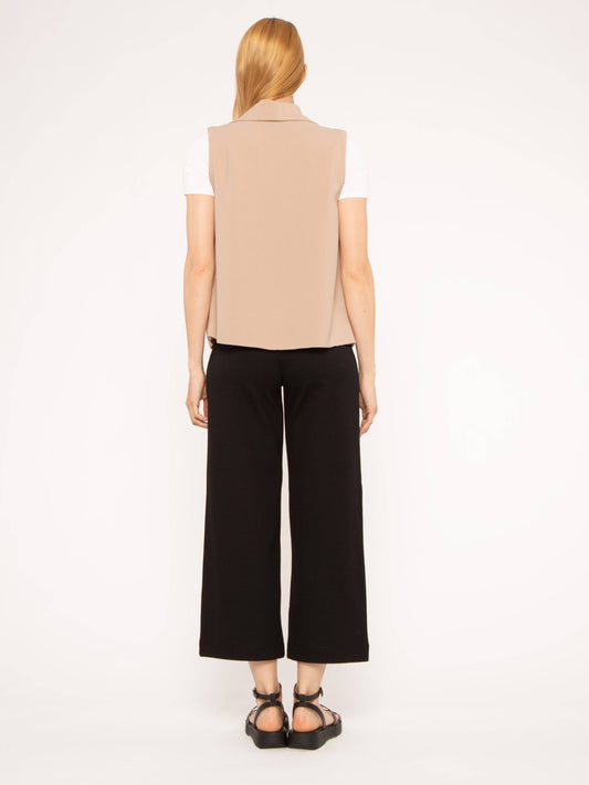 Sand Stretch Crepe Oversized Vest