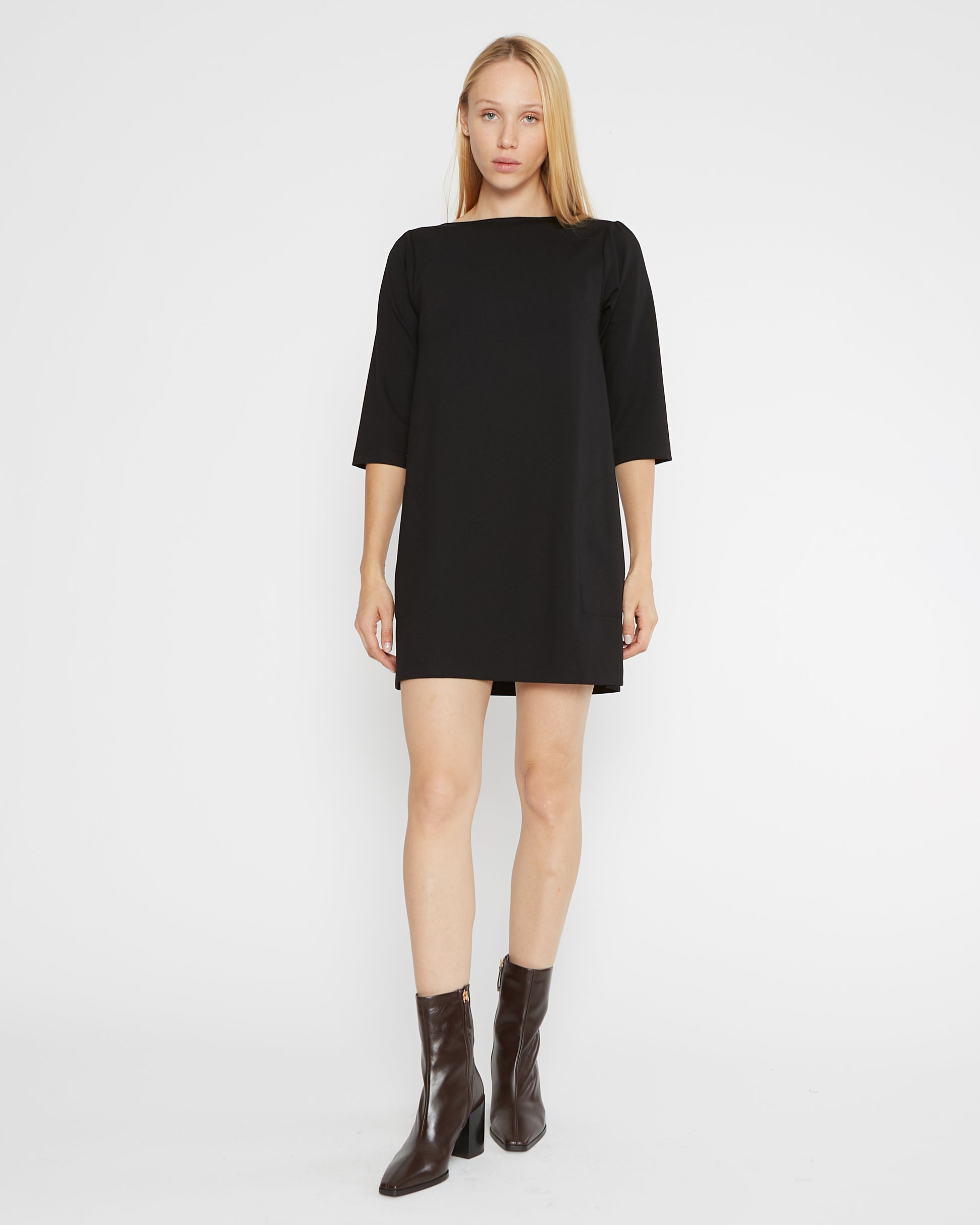 ponte dress Black Ponte Knit A-Line Dress