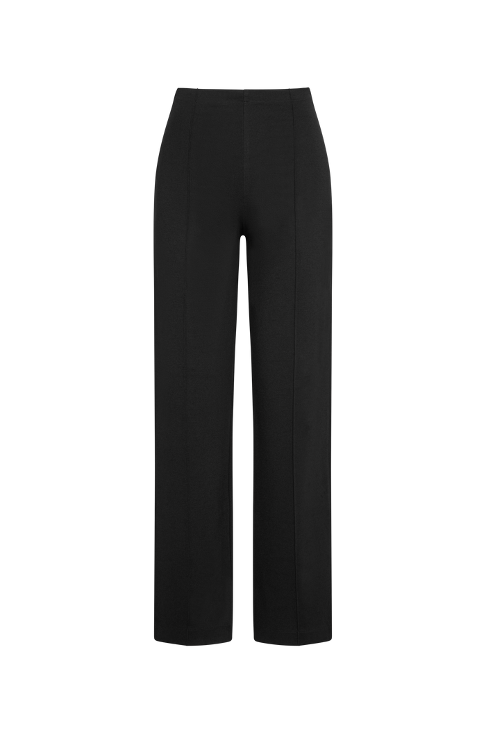 Black Ponte Knit Straight Leg Pant | Ripley Rader