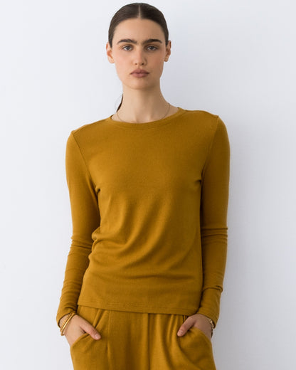 Saffron Sweater Knit Long Sleeve Top