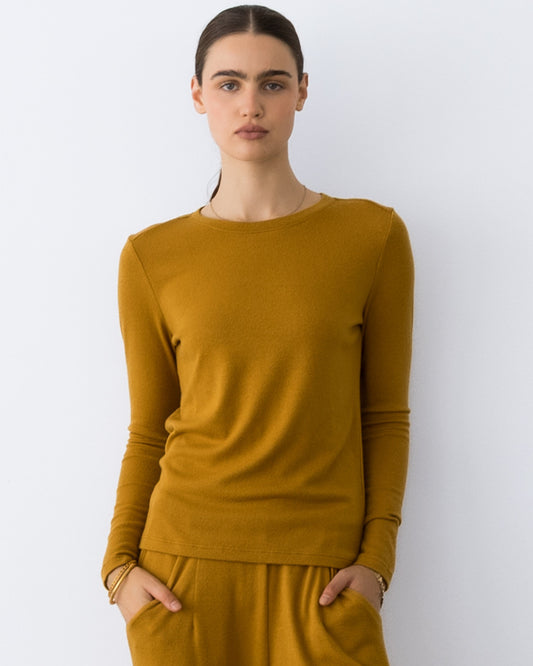 Saffron Sweater Knit Long Sleeve Top