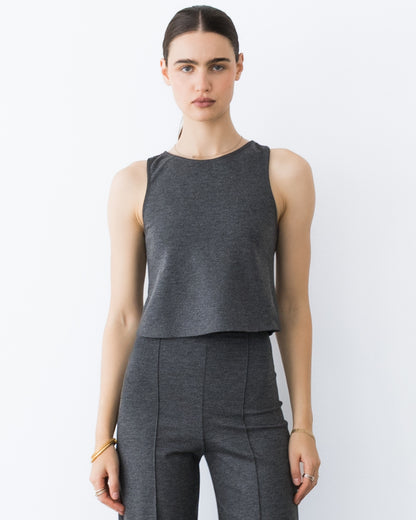 Charcoal Ponte Knit Tank Top