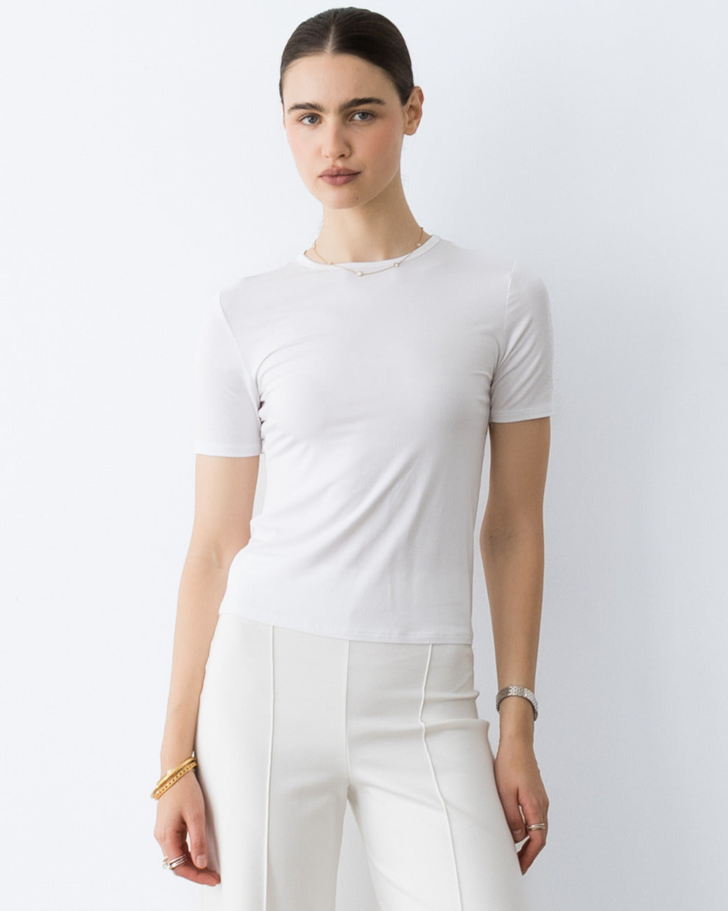 White Fitted T-Shirt