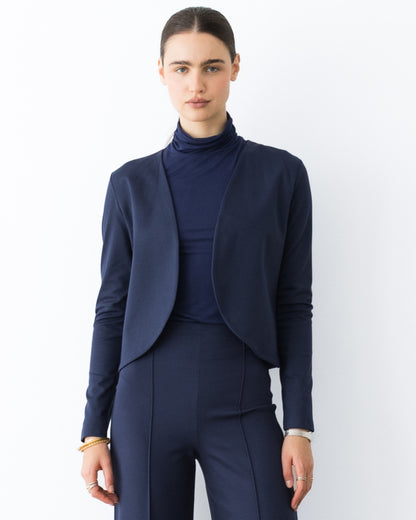 Navy Ponte Knit Bolero