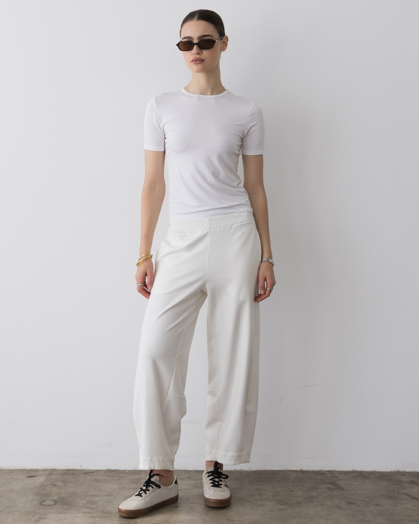 Off-White Ponte Knit Barrel Pant