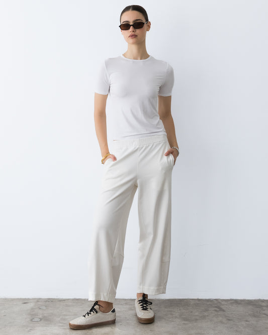 Off-White Ponte Knit Barrel Pant