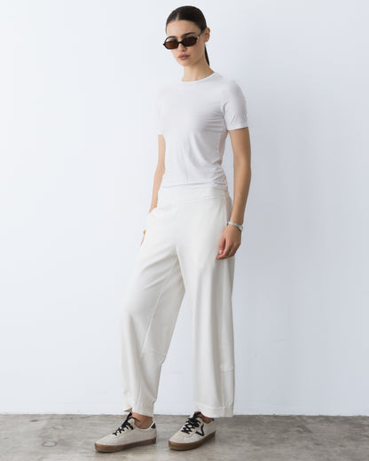 Off-White Ponte Knit Barrel Pant – view 2