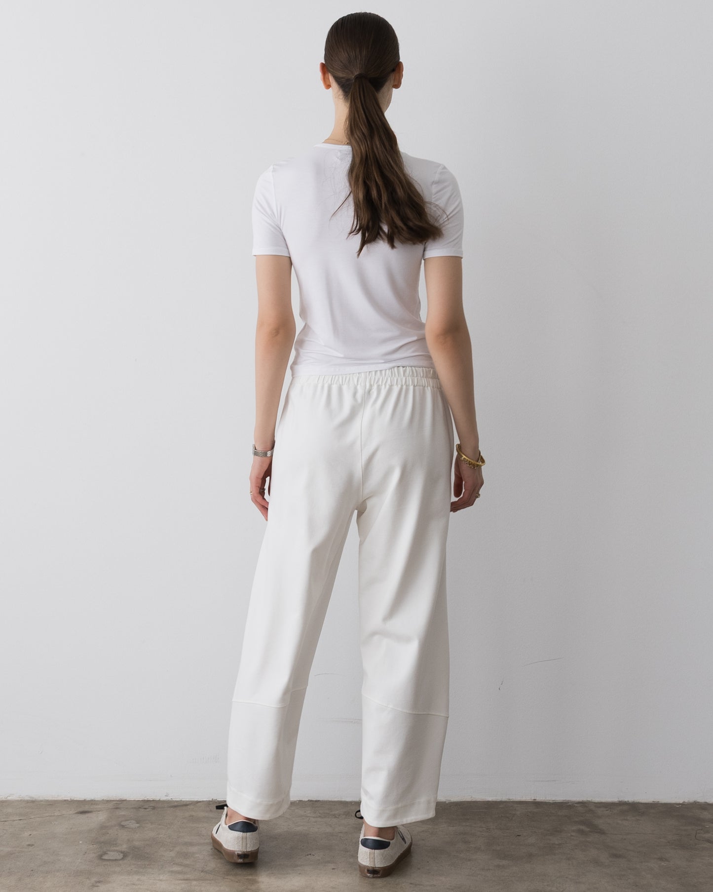Off-White Ponte Knit Barrel Pant