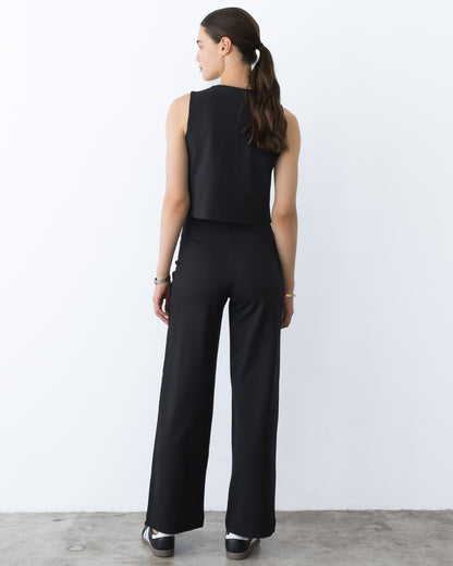 Black Ponte Knit Vest