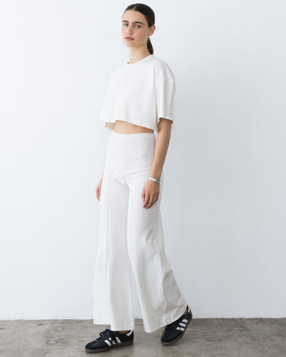 Off-White Ponte Knit Crop Top